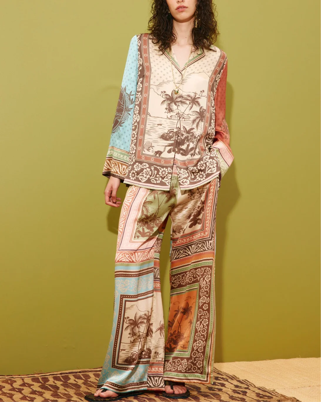 Alberta Silk Pant | Multi - Image 3