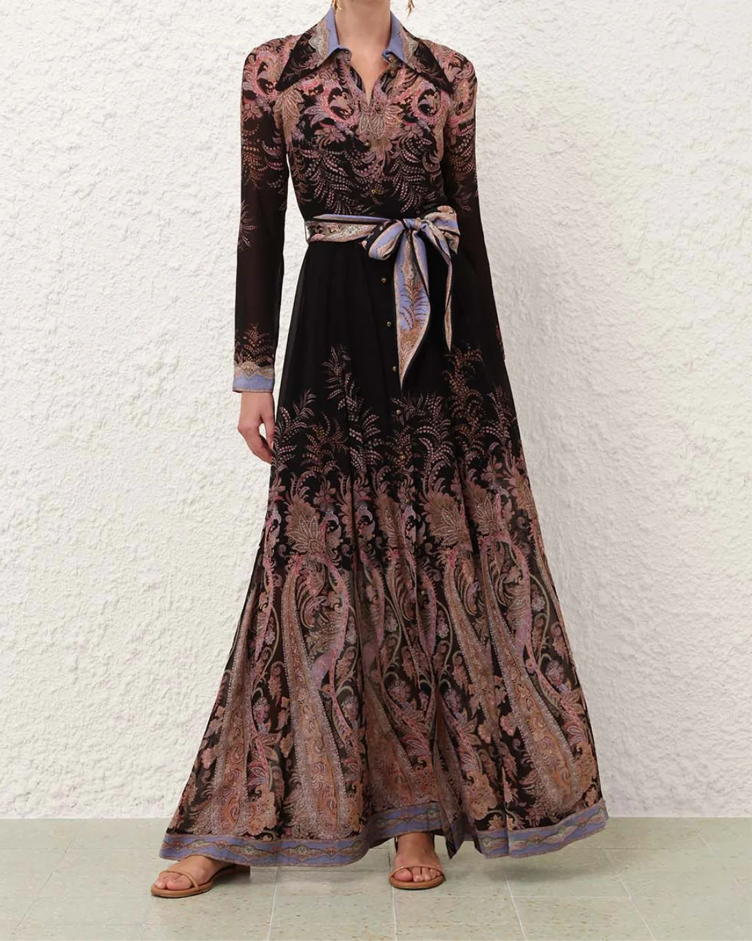 Alchemy Buttoned Sheath Dress | Black Paisley - Image 3