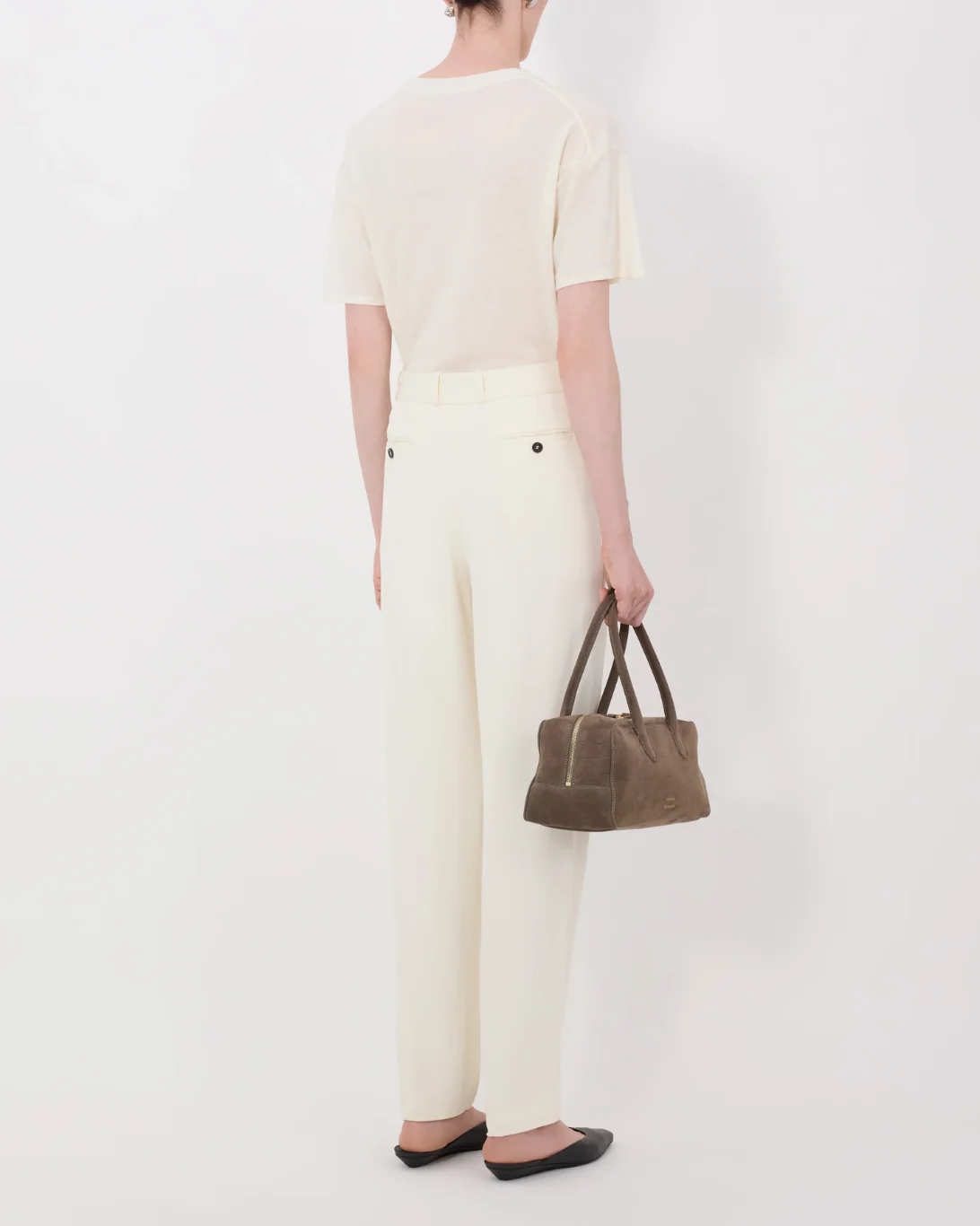 Alio Pleated Tailored Pant | Ivory - Image 5