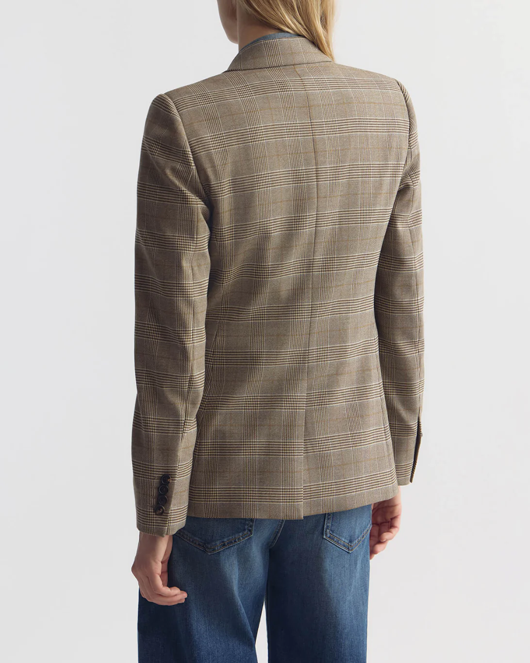 Anabel Tailored Jacket | Grey / Ochre Check - Image 3