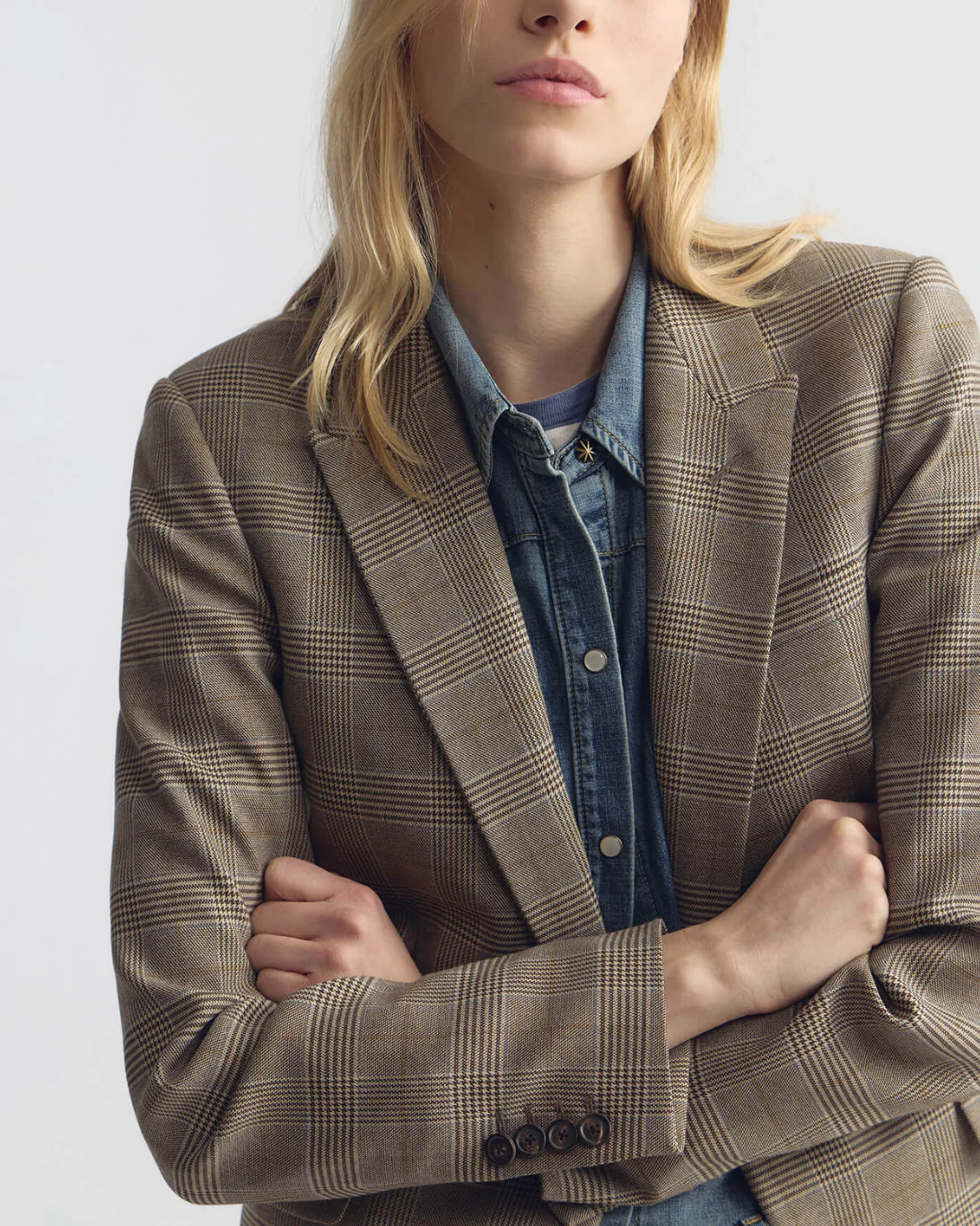 Anabel Tailored Jacket | Grey / Ochre Check - Image 4