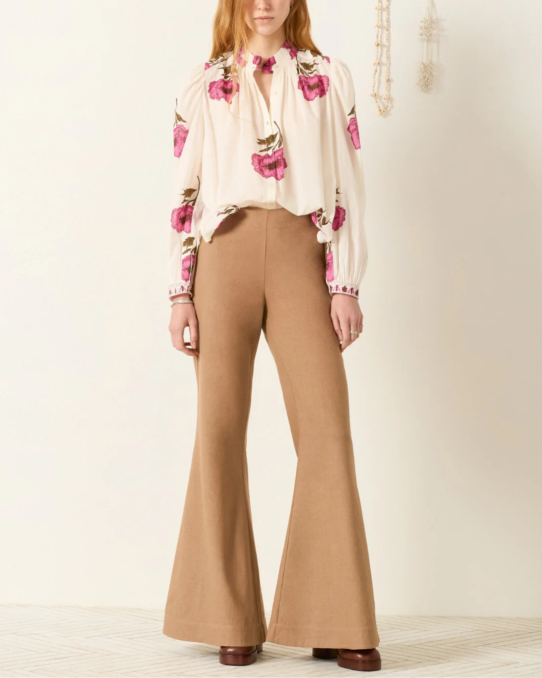 Annabel Fuchsia Poppy Shirt | Off-White - Image 3