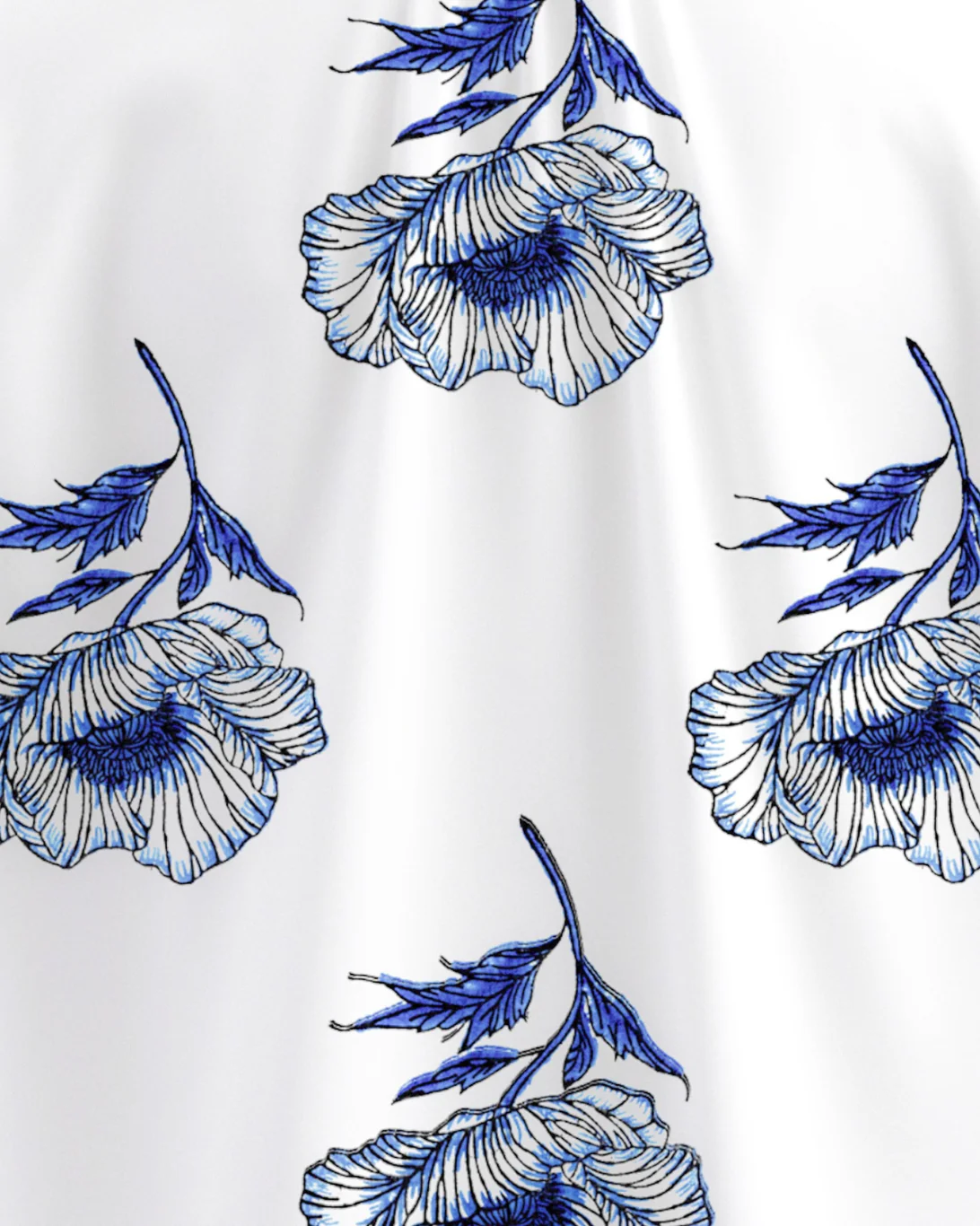 Annabel Indigo poppy Shirt | Off White - Image 3