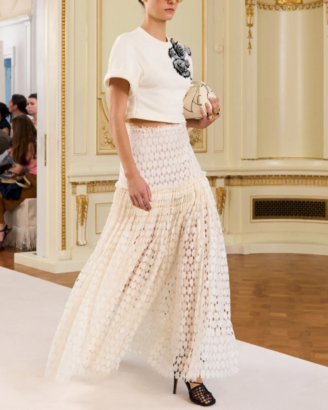 Aris Lace Maxi Skirt | Chalk - Image 2