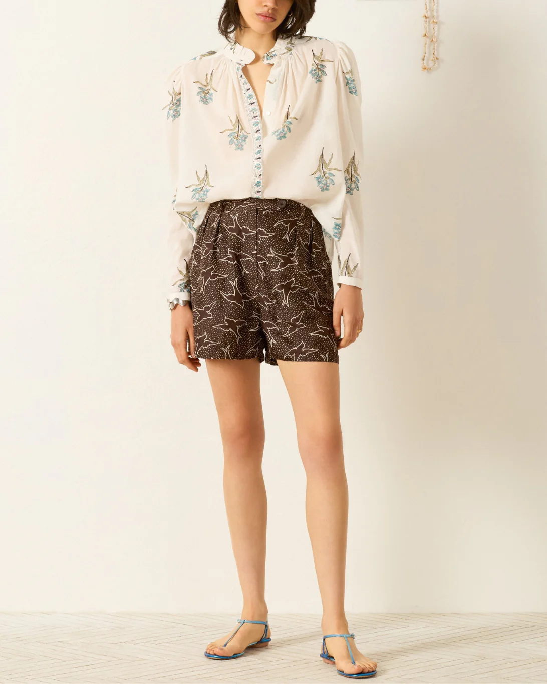 Artemis Sky Mist Flower Shirt | Off-White - Image 3