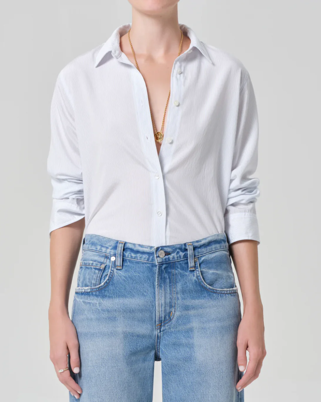 Avni Slim Shirt | Blue Micro Stripe - Image 2