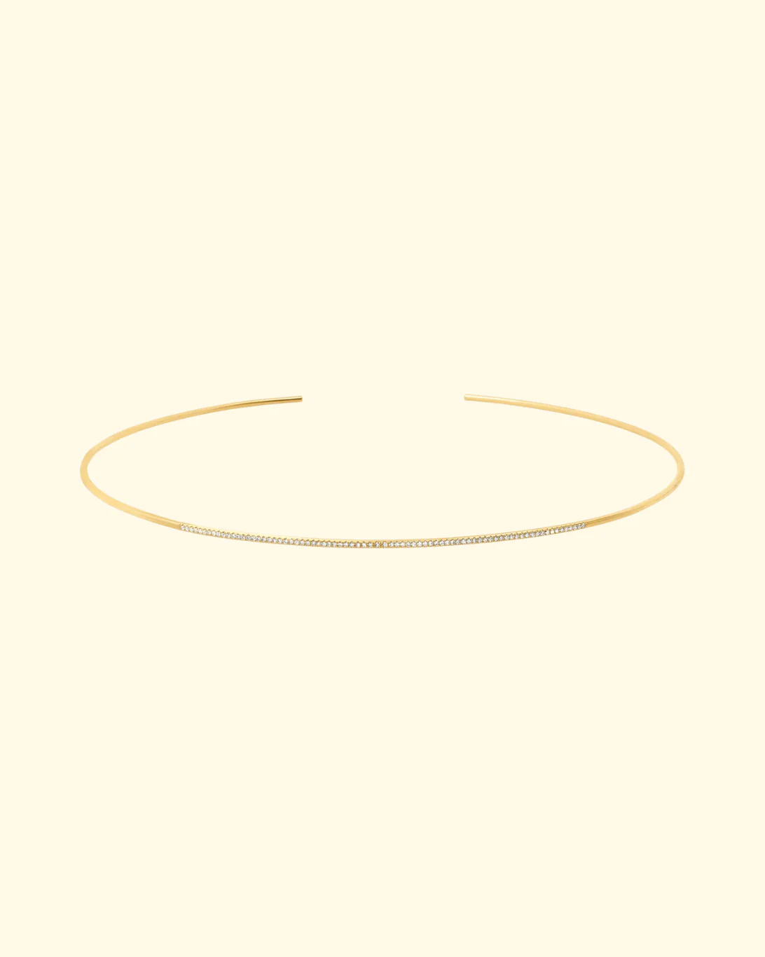Axis Choker with White Pavé Diamonds | 14K Yellow Gold