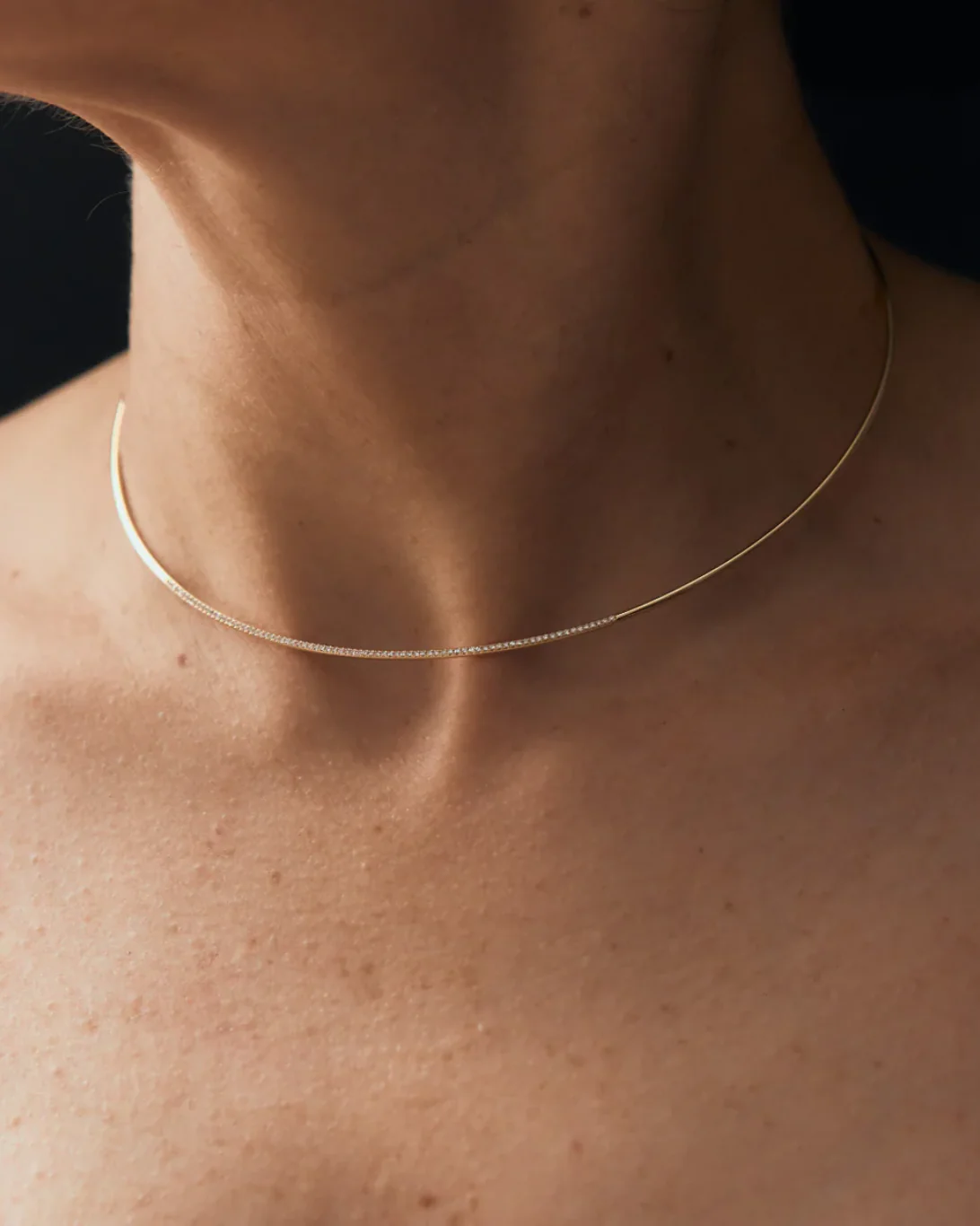 Axis Choker with White Pavé Diamonds | 14K Yellow Gold - Image 2