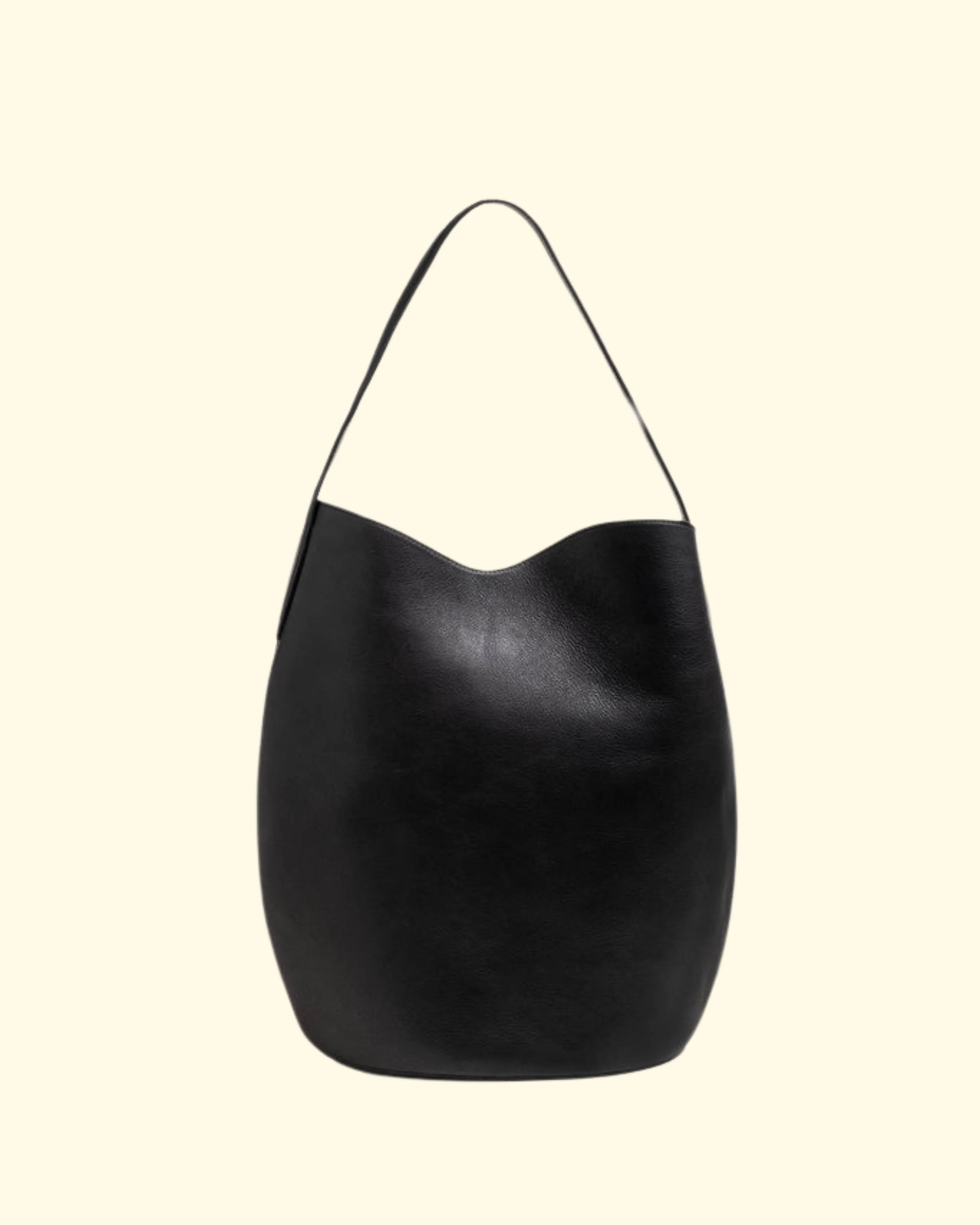 Belted Bucket Bag Large | Black Leather - Image 4