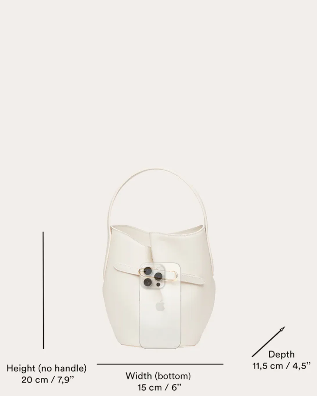 Belted Bucket Bag Mini | Beige - Image 3