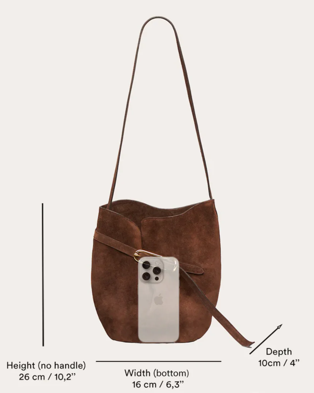 Belted Bucket Bag | Saddle Brown - Image 3