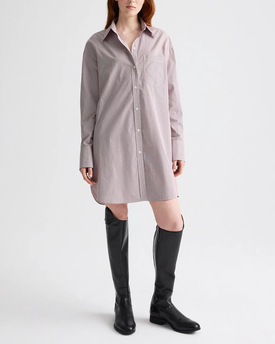 Big Joe Shirt Dress | White/Wine - Image 4