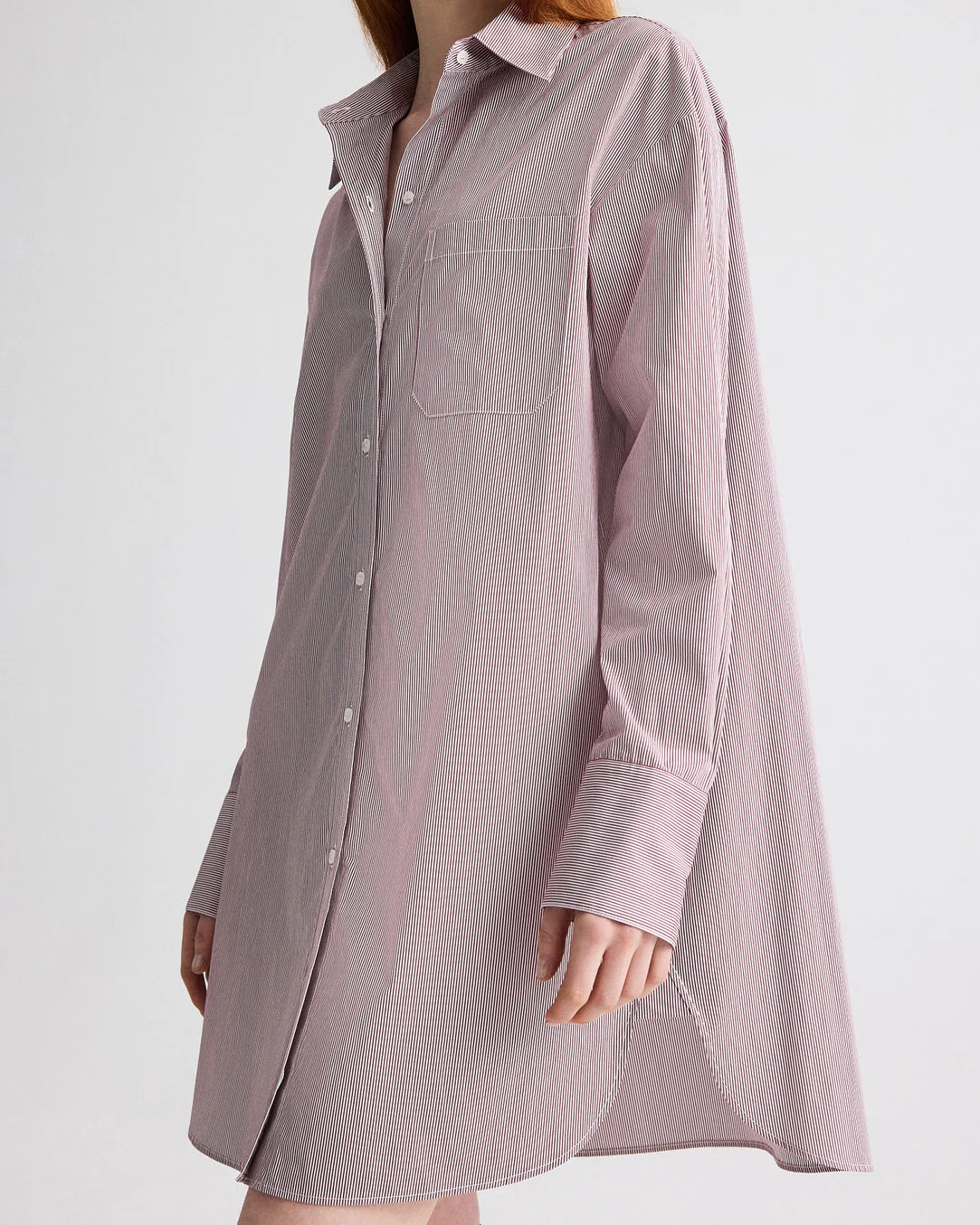 Big Joe Shirt Dress | White/Wine - Image 5