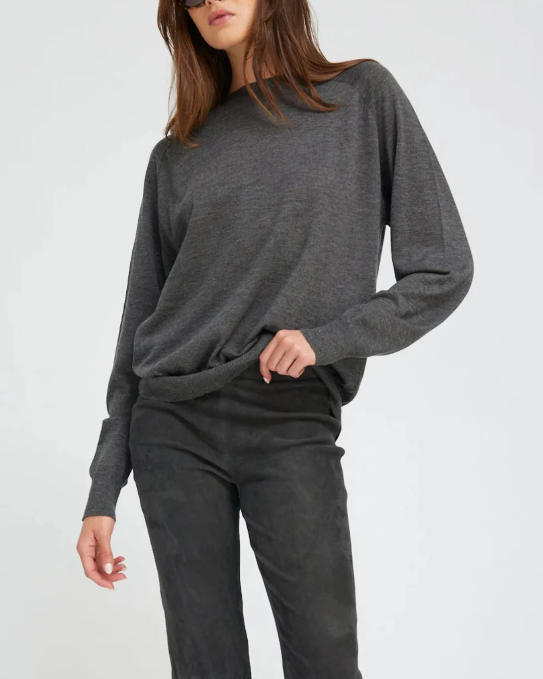 Boyfriend Sweater | Charcoal - Image 2