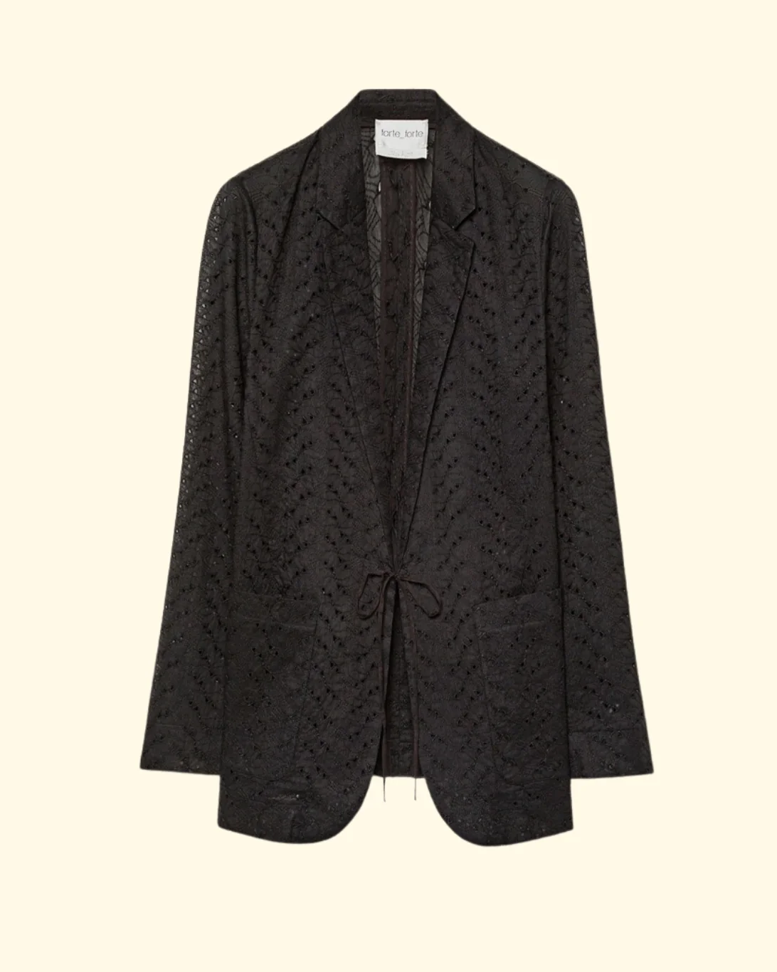 "Broderie Anglaise" Embroidery Jacket | Noir
