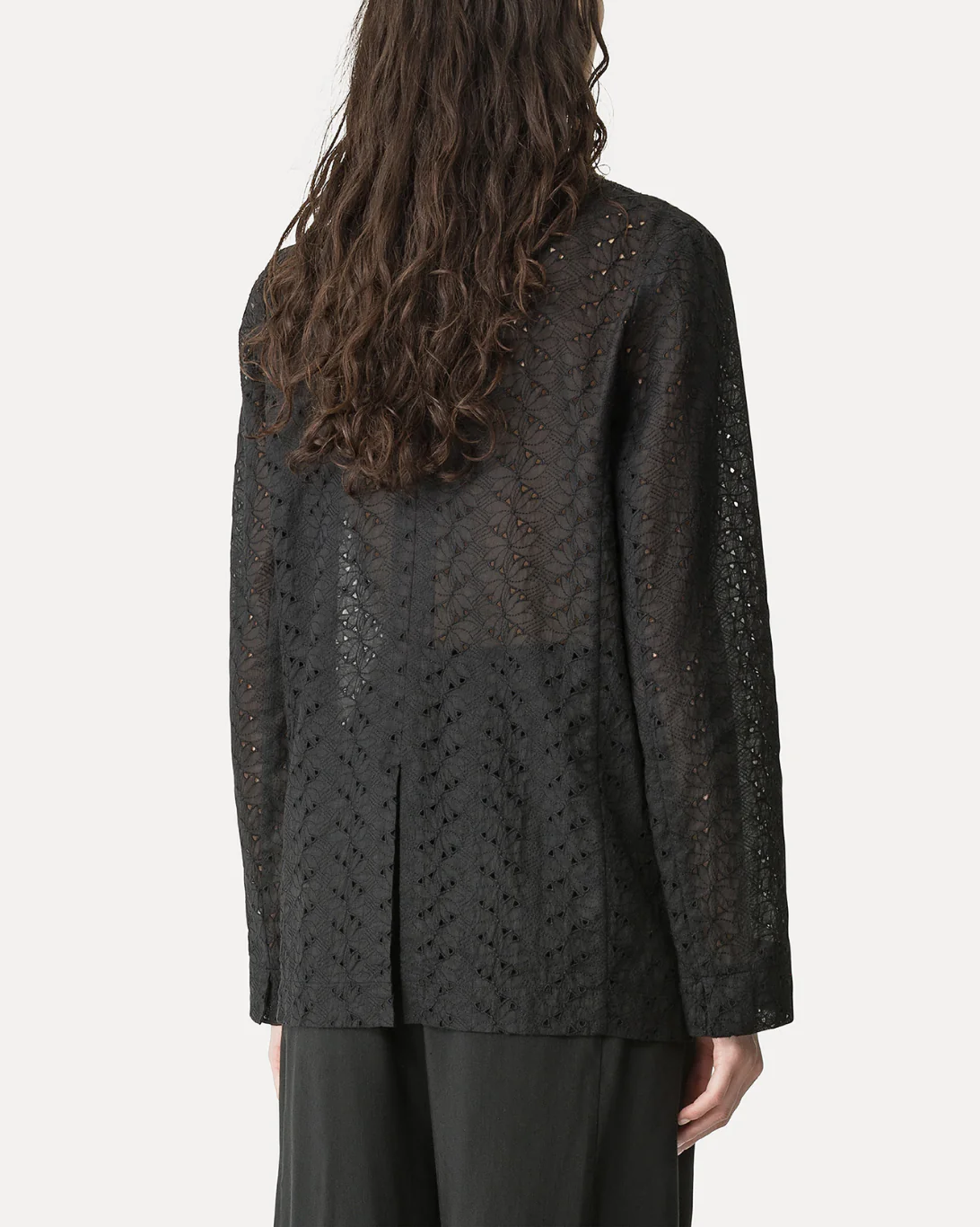 "Broderie Anglaise" Embroidery Jacket | Noir - Image 3