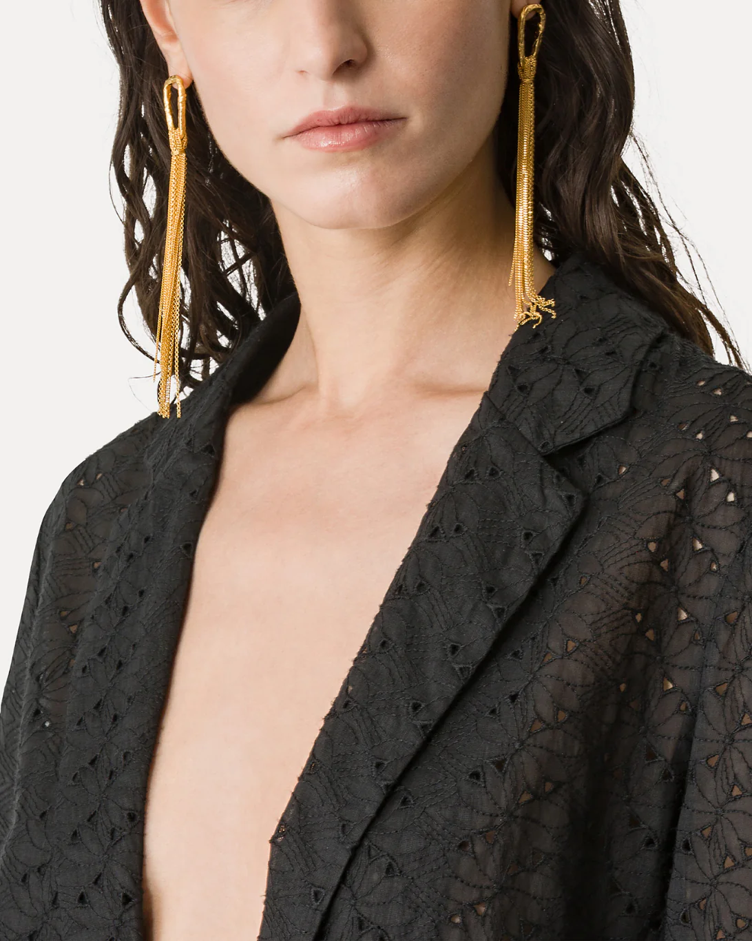 "Broderie Anglaise" Embroidery Jacket | Noir - Image 4