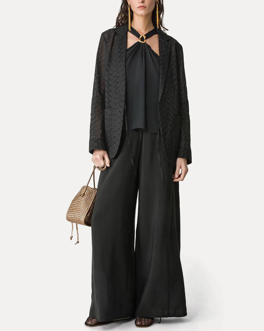 "Broderie Anglaise" Embroidery Jacket | Noir - Image 5