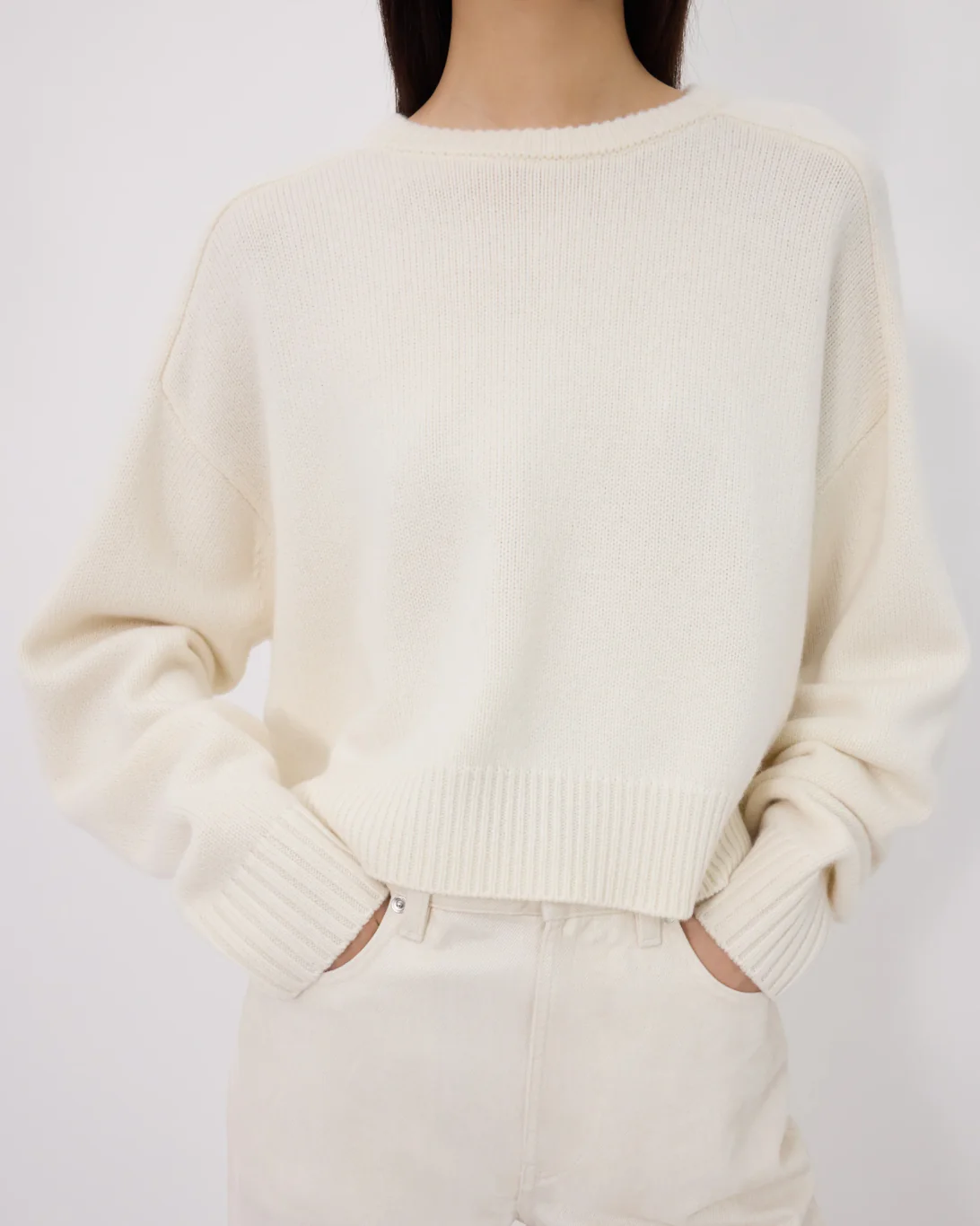 Bruzzi Cropped Sweater | Ivory - Image 4