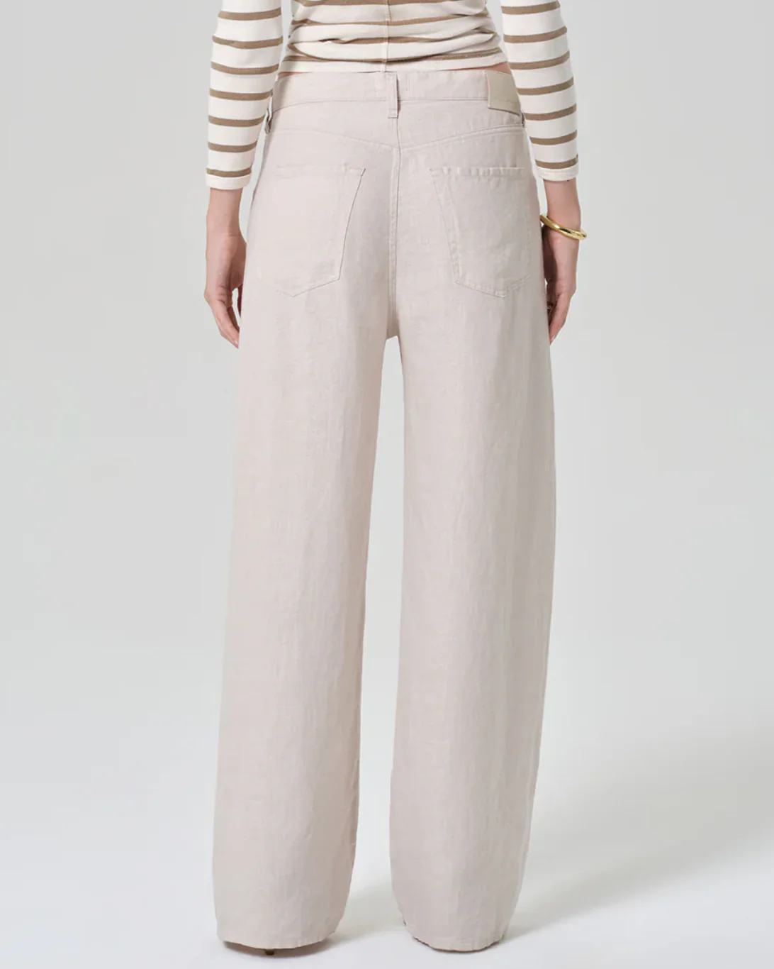 Brynn Drawstring Linen Trouser | Pale Stone - Image 2