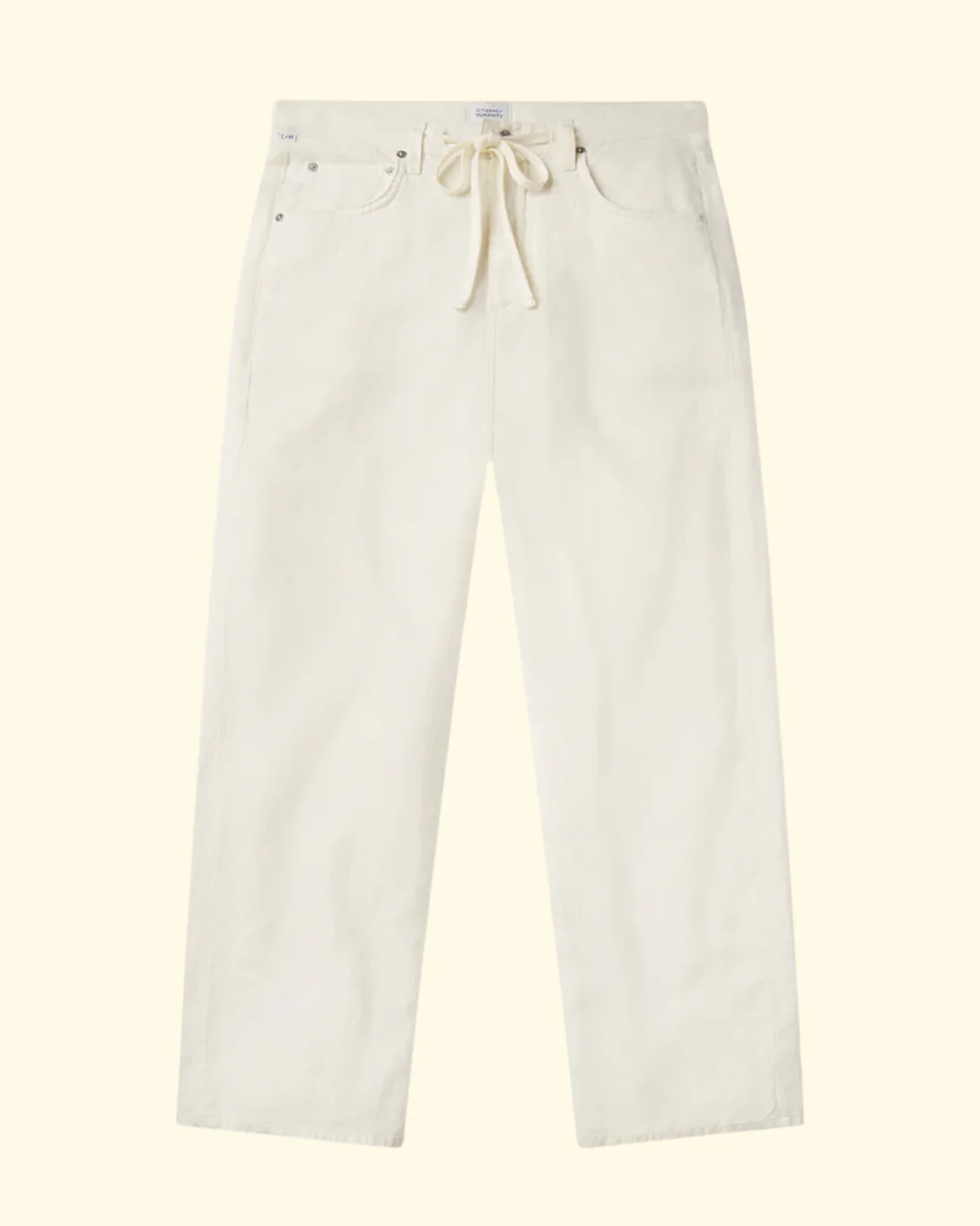 Brynn Drawstring Linen Trouser | Vanilla