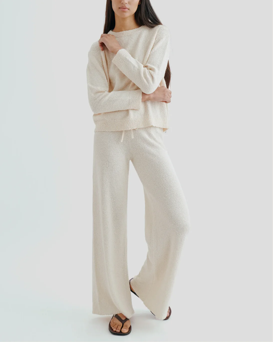 Calla Boucle Cotton Pants | Ecru - Image 3