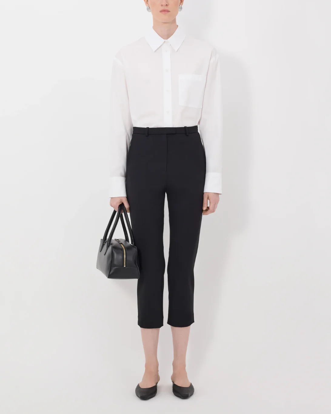 Carlo 3/4 Straight Leg Pant | Black - Image 2