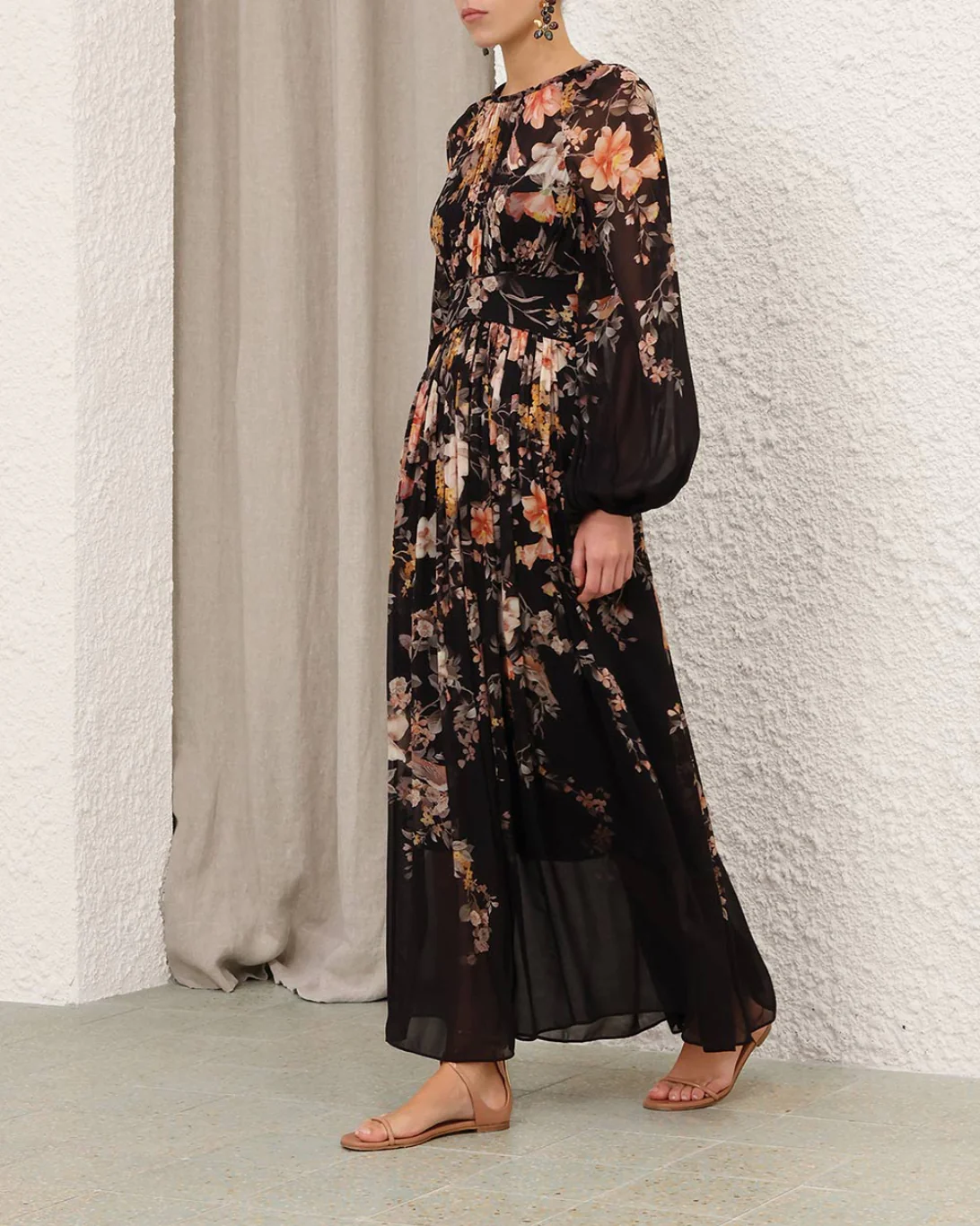 Carousel Billow Maxi Dress | Black Songbird - Image 3