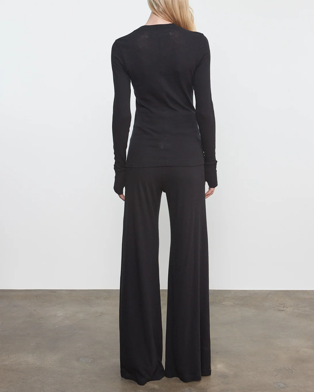 Cashmere Jersey Bias Pant | Black - Image 2