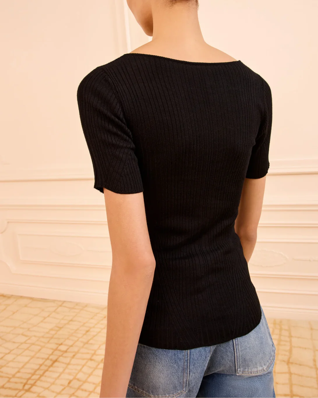 Celeste S/S Knit Top | Noir - Image 3