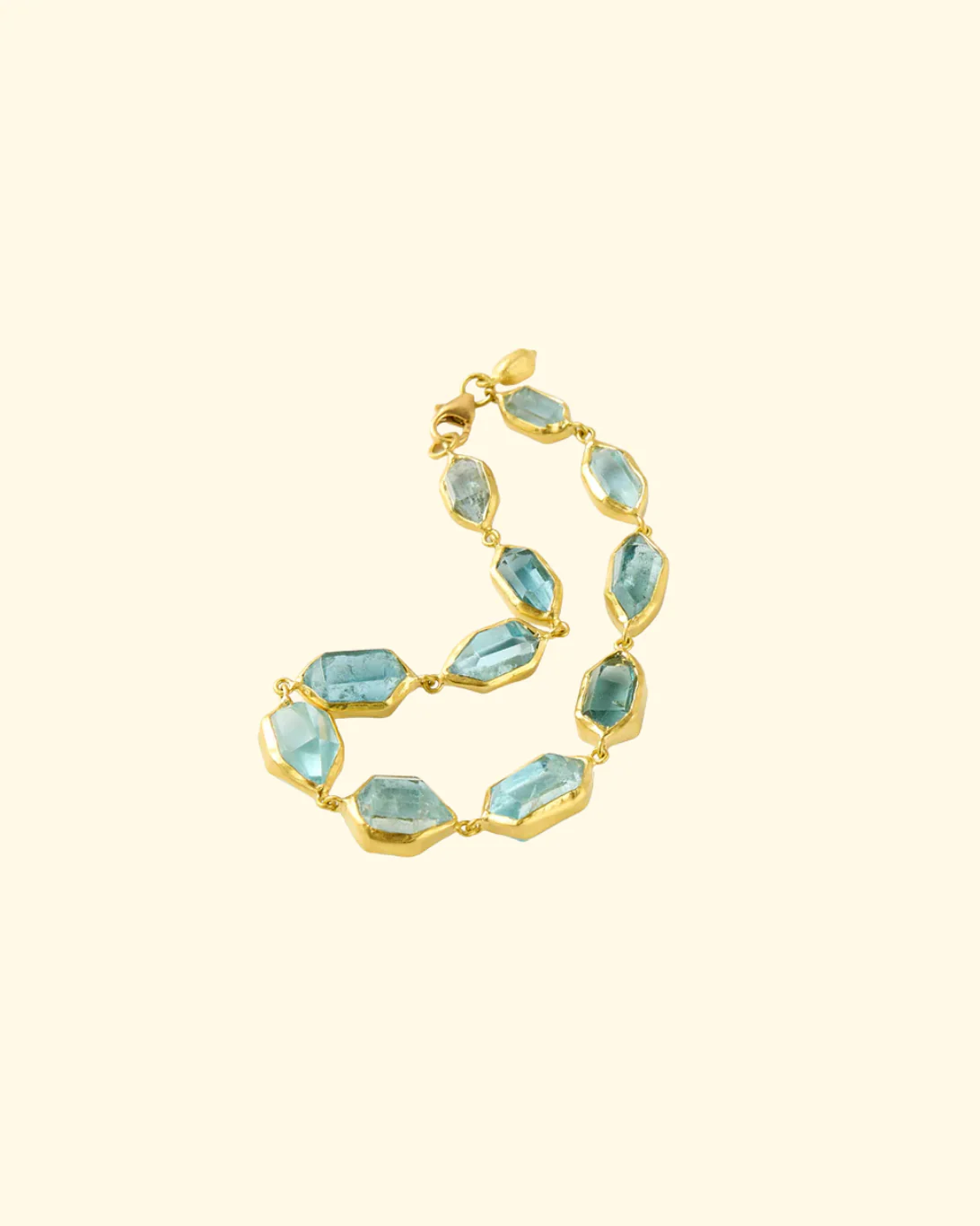 Cerulean Full Stone Bracelet | 18K YG & Aquamarine - Image 2