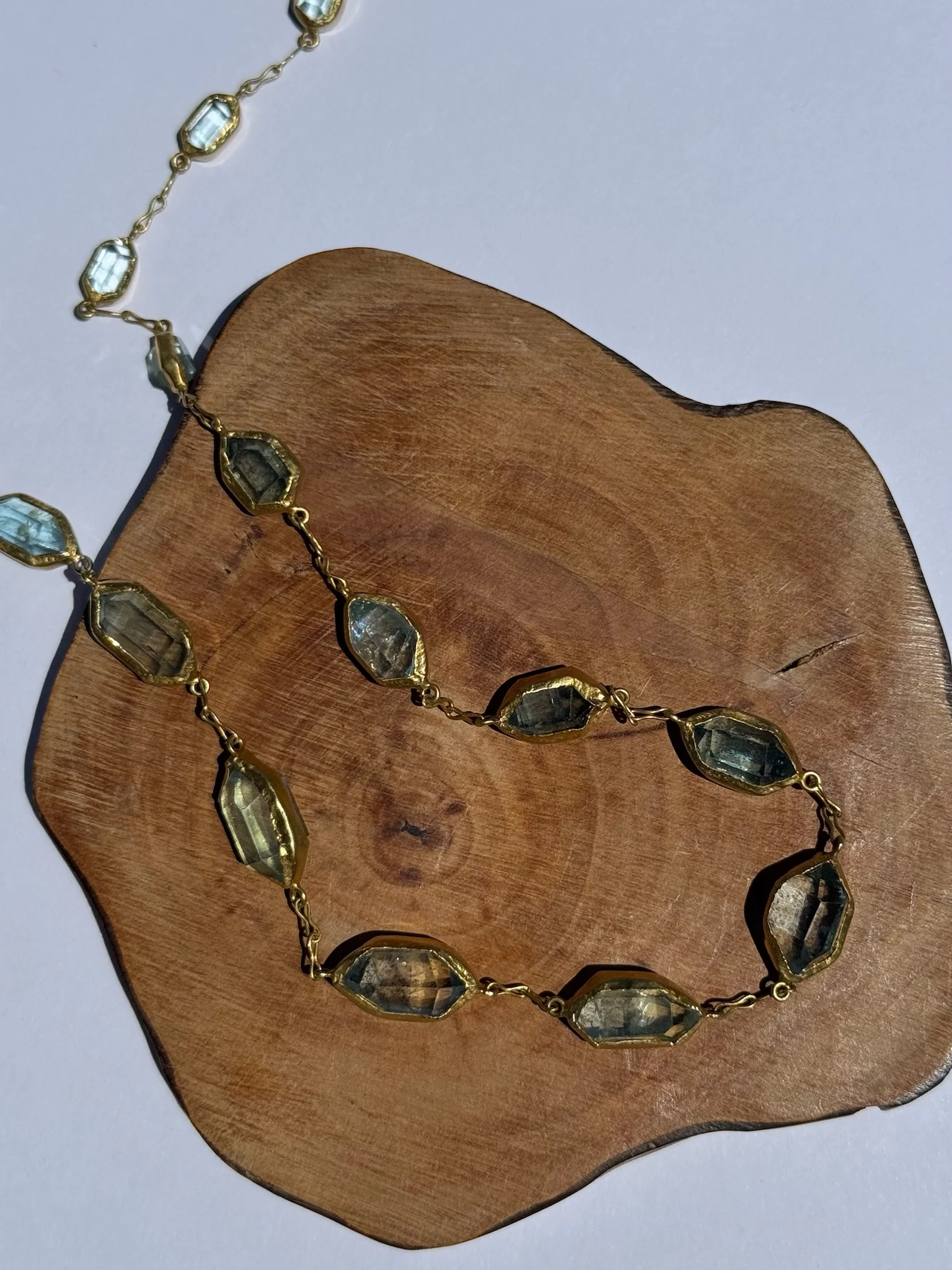 Cerulean Full Stone Necklace | 18K YG & Aquamarine - ONLINE ONLY - Image 2