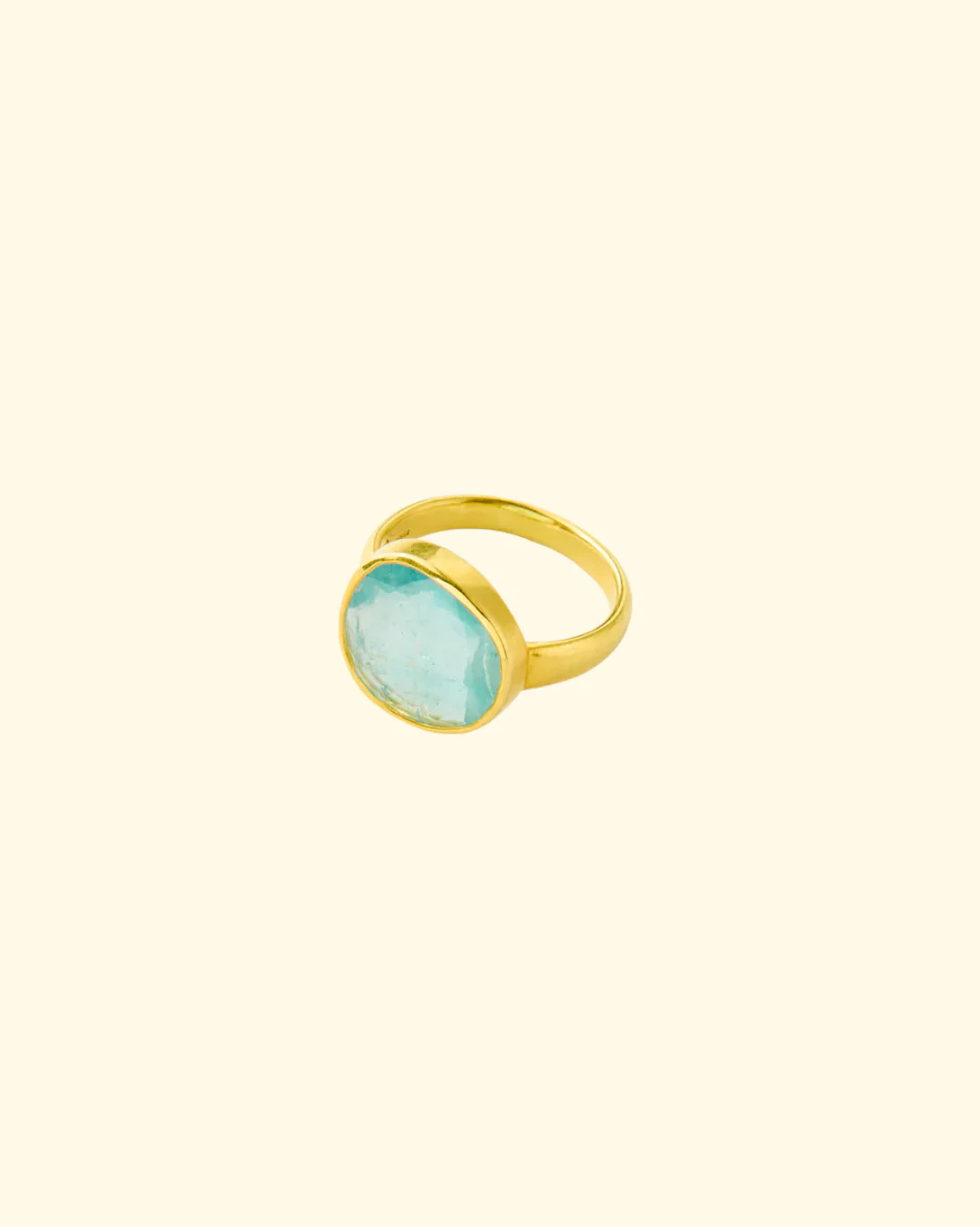 Cerulean Greek Ring | 18K YG & Aquamarine