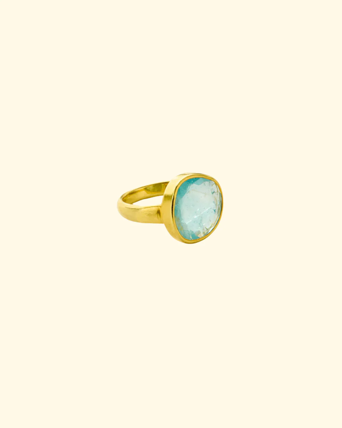 Cerulean Greek Ring | 18K YG & Aquamarine - Image 2