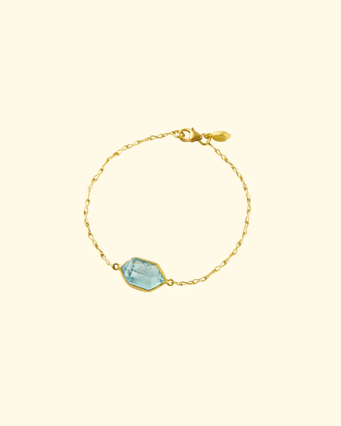 Cerulean Single Stone Bracelet | 18K YG & Aquamarine