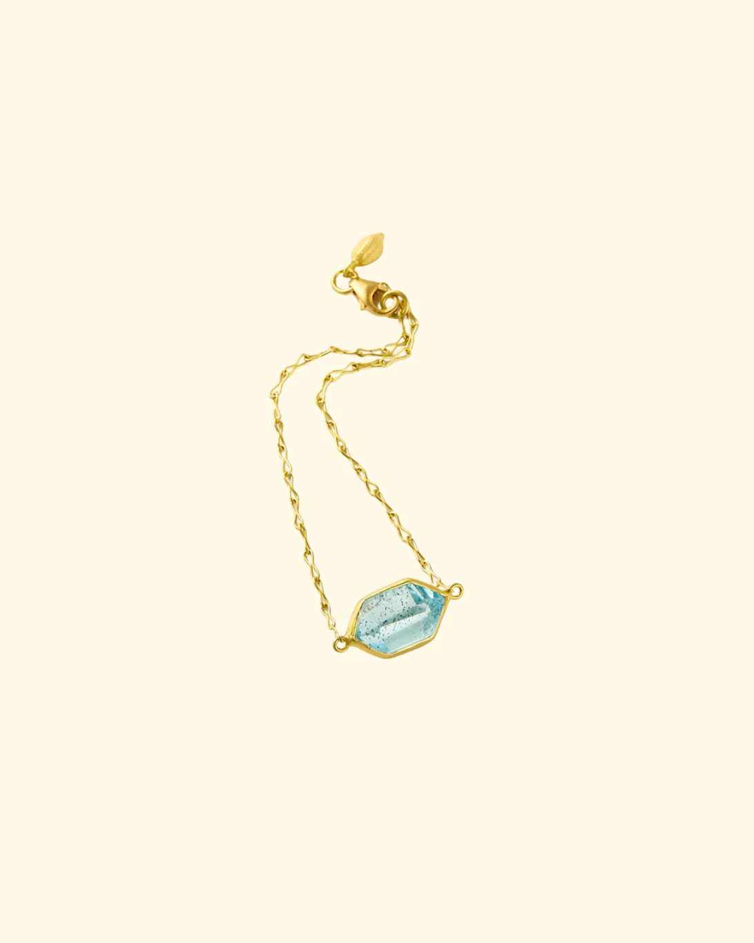 Cerulean Single Stone Bracelet | 18K YG & Aquamarine - Image 3