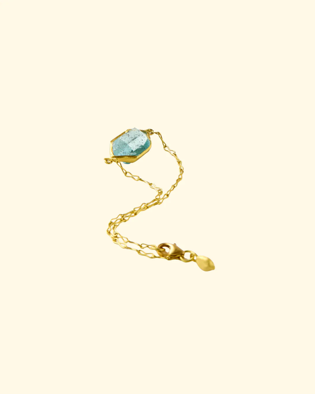 Cerulean Single Stone Bracelet | 18K YG & Aquamarine - Image 4