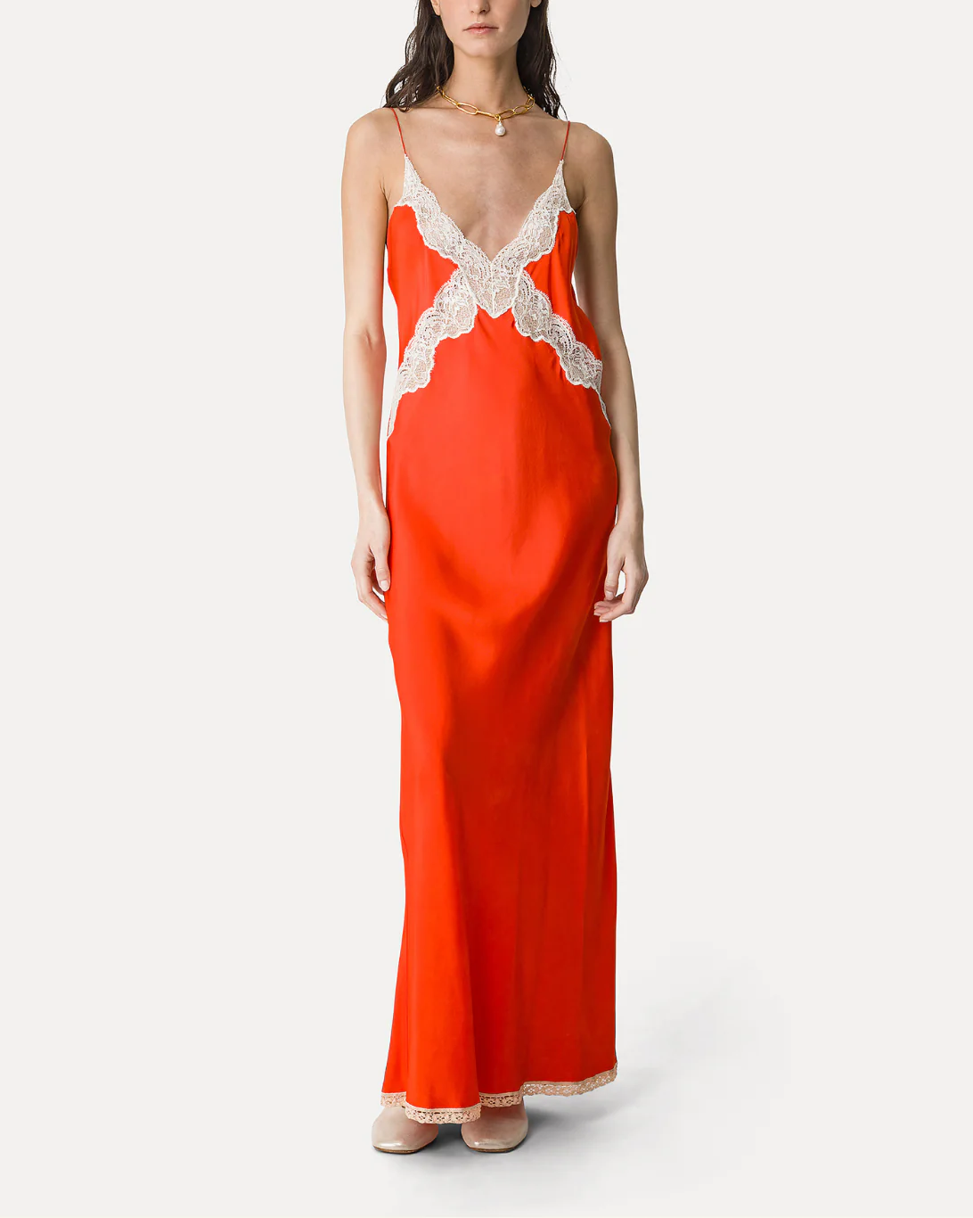 Chic Slip Dress with Lace | Rouge - Image 2