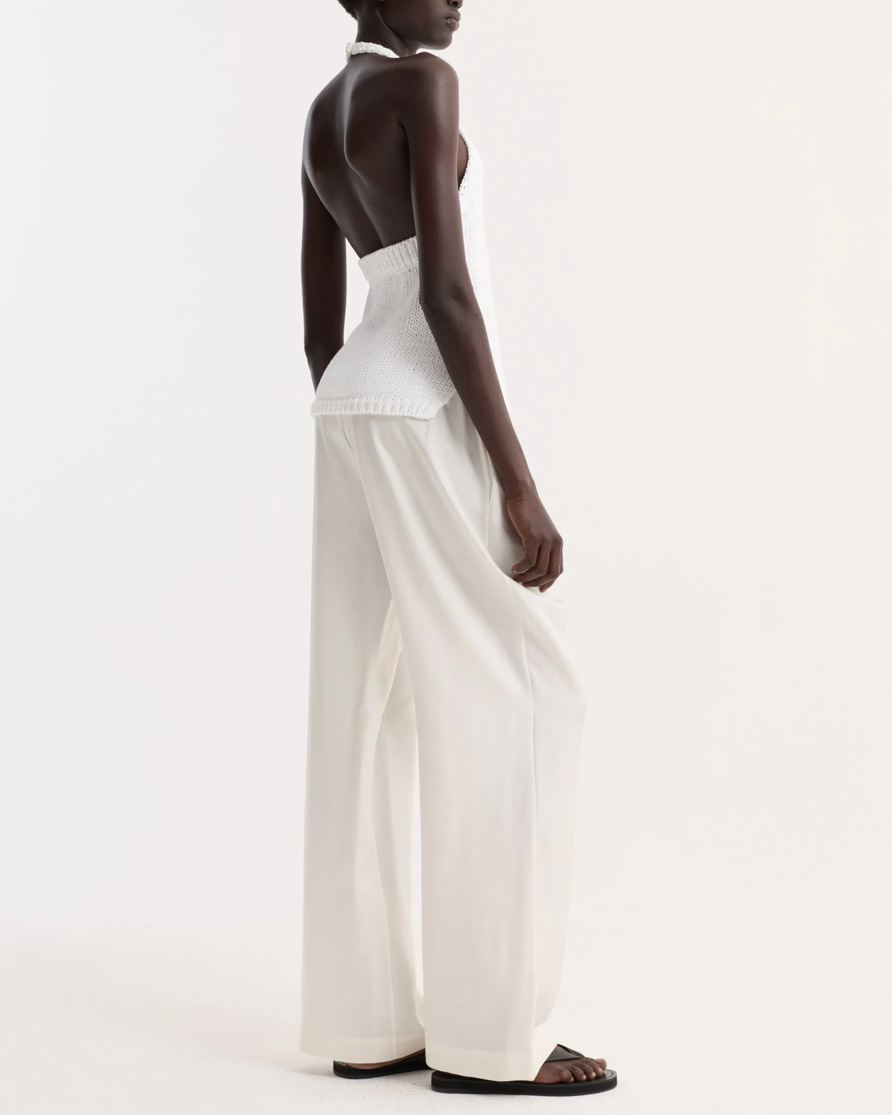 Chunky Knit Halter Top | Optic White - Image 3