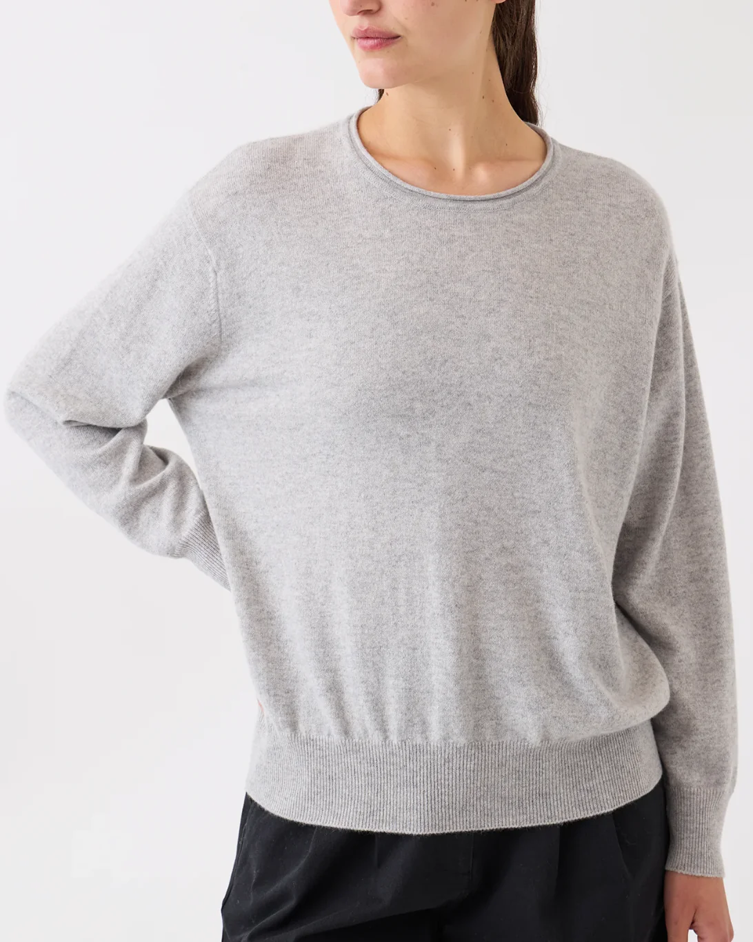 Coco Cashmere Sweater | Light Heather - Image 2