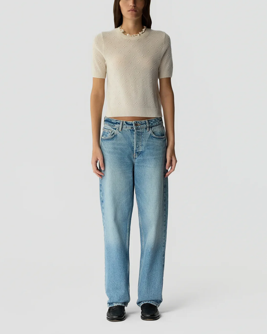Compass Sweater Tee | Cream - Image 3
