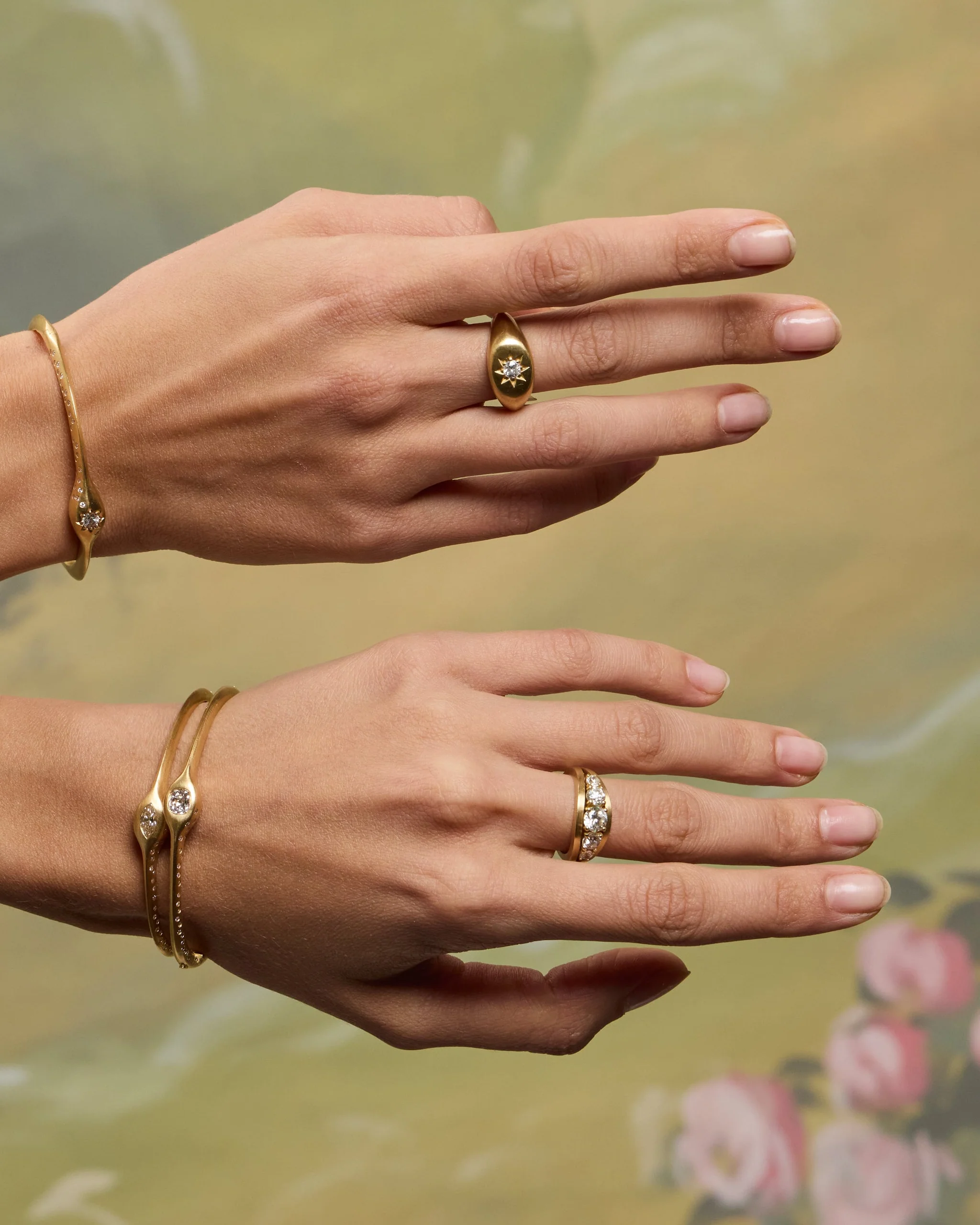 Cushion Old Mine Cut Bangle | 18k Yellow Gold - Image 2