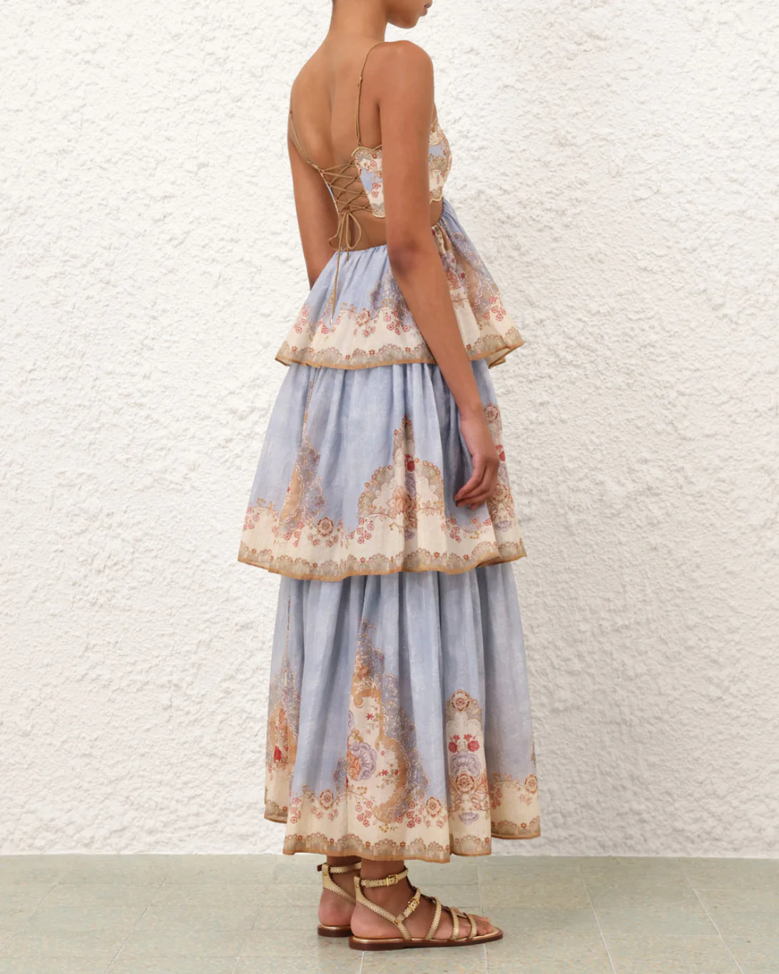 Daylight Tiered Maxi Dress | Wallpaper Floral Denim - Image 4