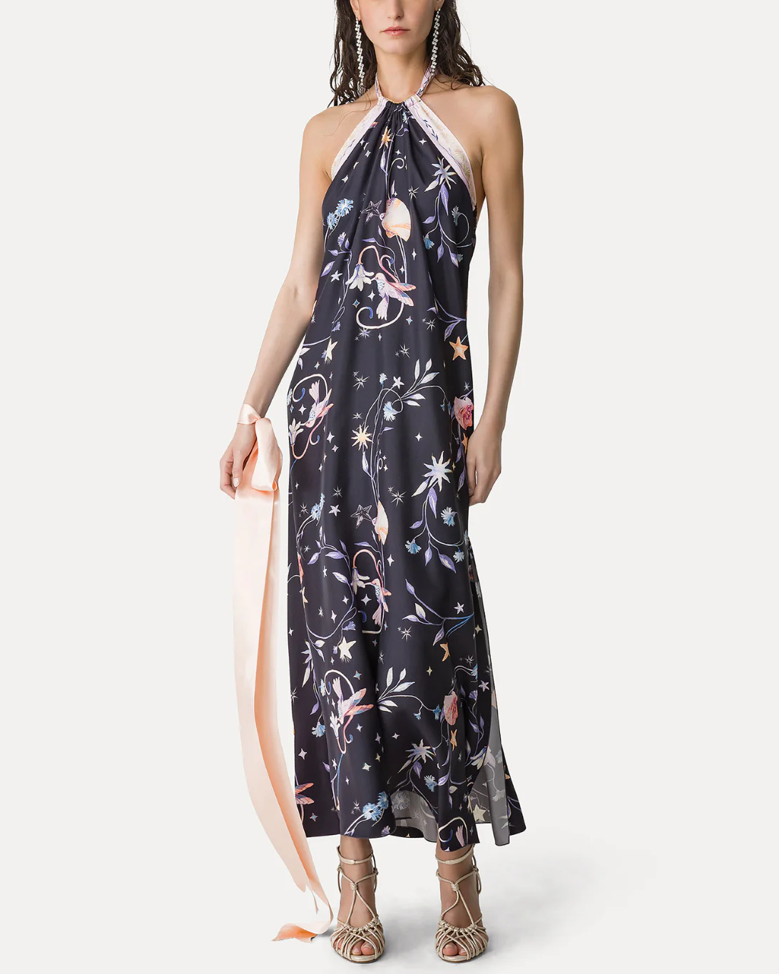 "Deliverance" Twill Neckline Dress | Midnight - Image 5