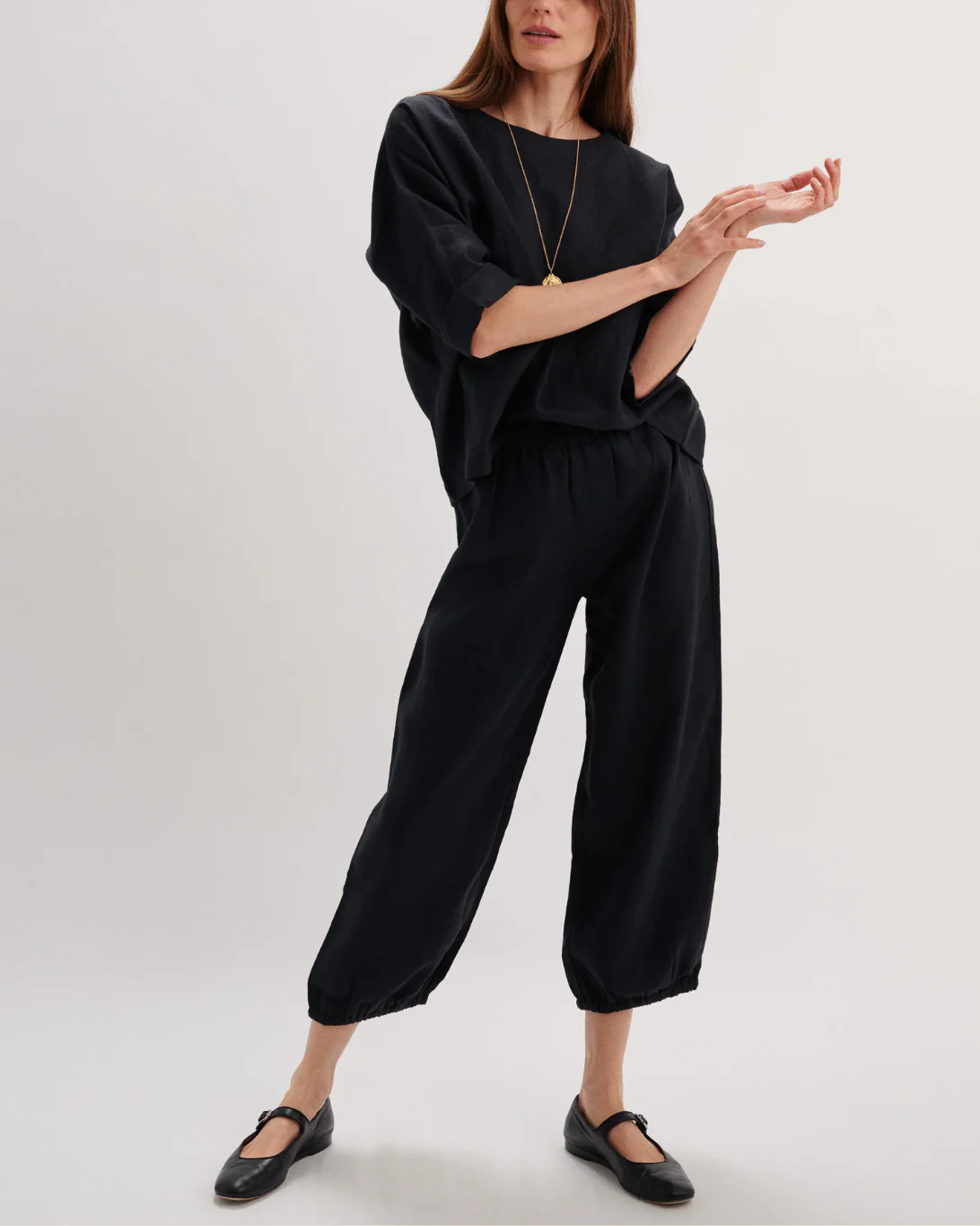 Delos Linen Pant | Black - Image 2