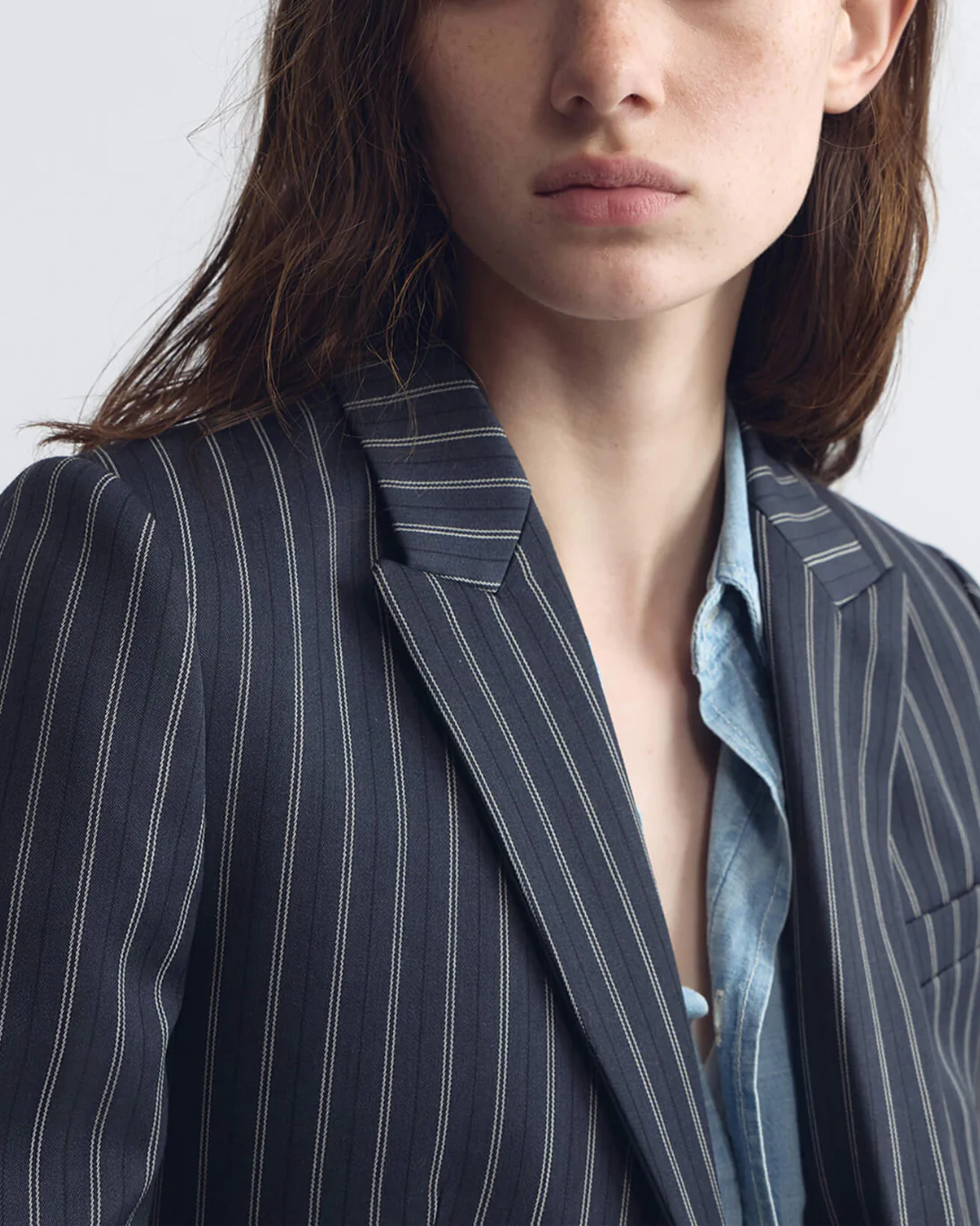 Delphine Blazer | Marine Blue Pinstripes - Image 3