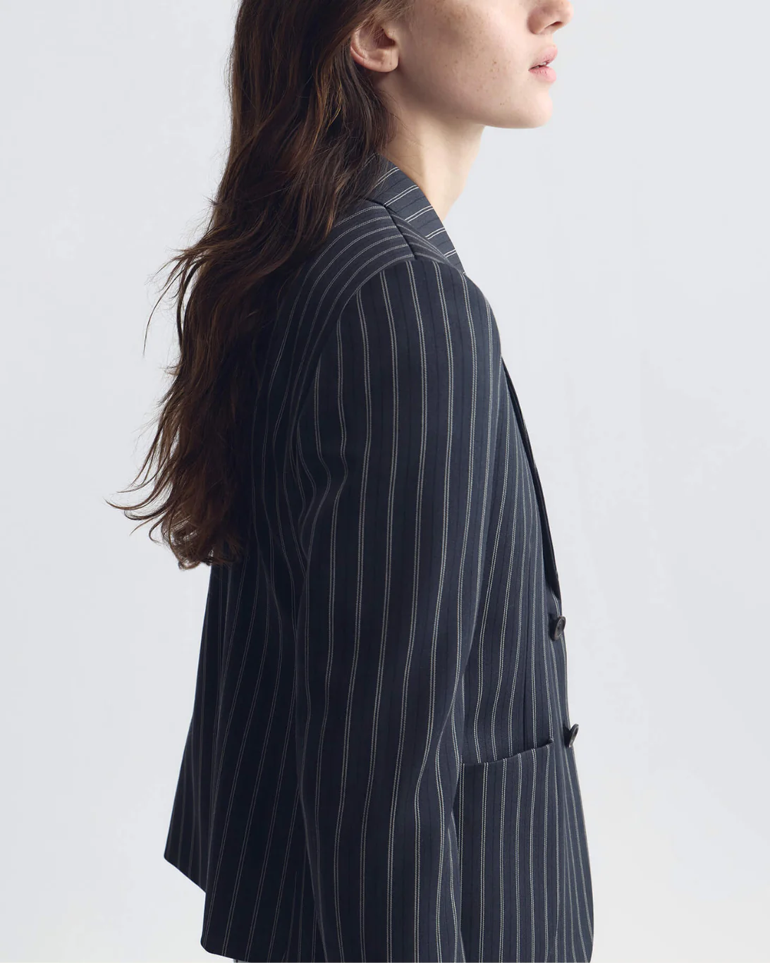 Delphine Blazer | Marine Blue Pinstripes - Image 6