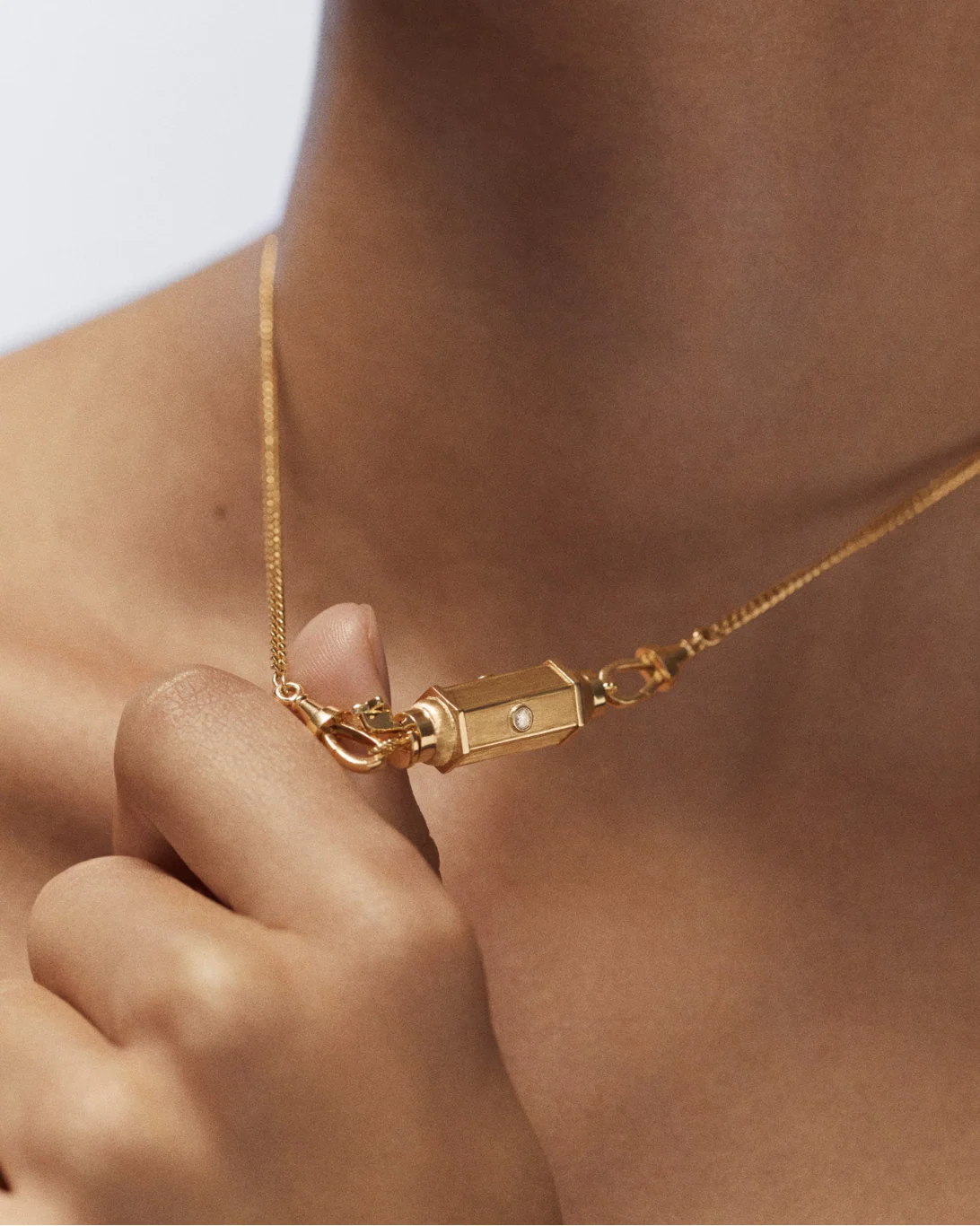 Diamond Gold Baby Locket Necklace | 18K - ONLINE ONLY - Image 3