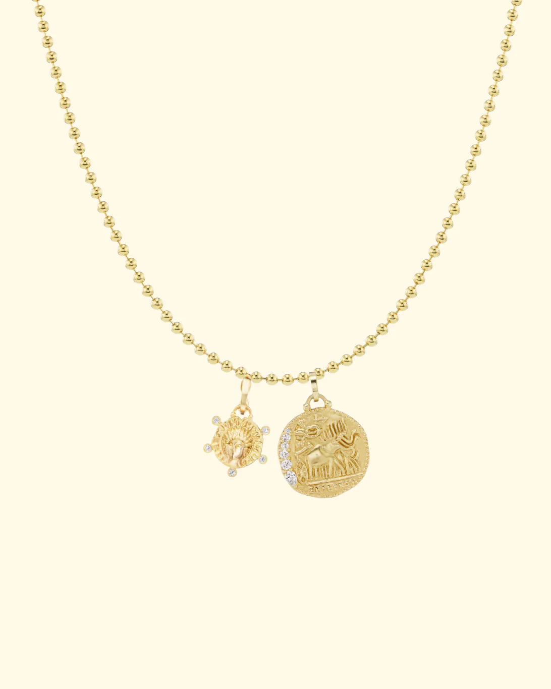 Elephant Quadriga + Sol Pendant | 3mm Caviar Chain - ONLINE ONLY