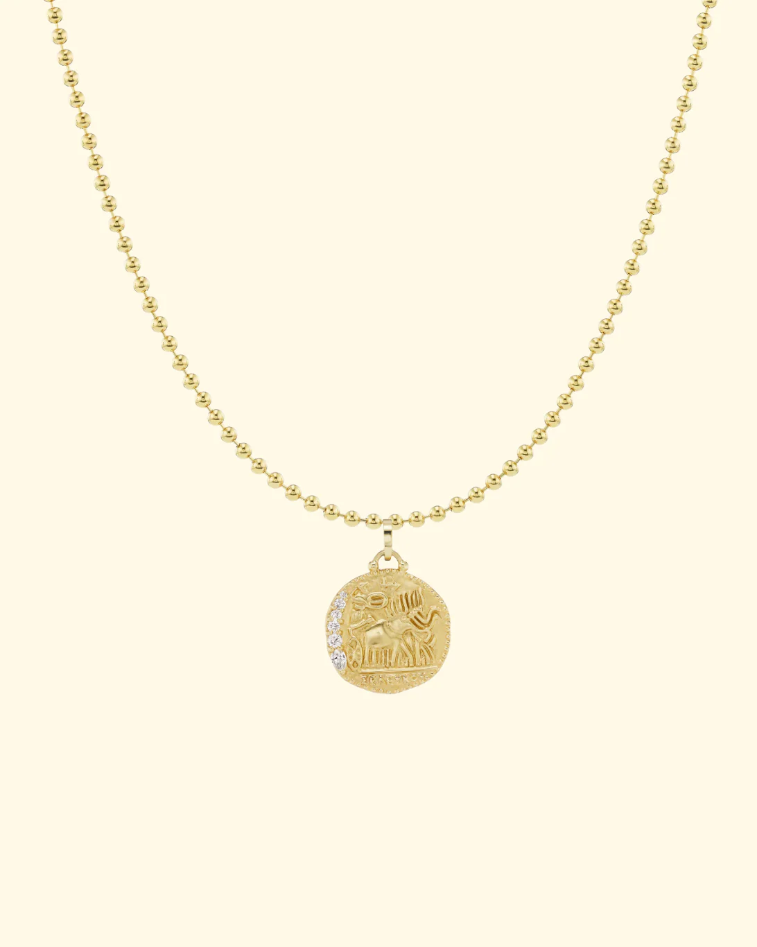Elephant Quadriga Talisman Charm | 2mm Caviar Chain - ONLINE ONLY